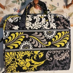 Vera Bradley, Hanging Travel Bag, EUC, Baroque Pattern, Black White Yellow Gray